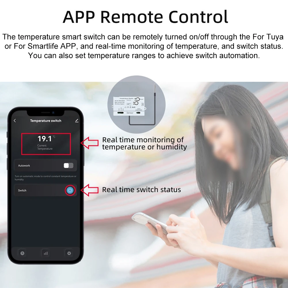 For WiFi 2.4GHz Temperature Control Switch for Tuya Ecosystem with Historical Data Logging and Timer Scheduling Functionality