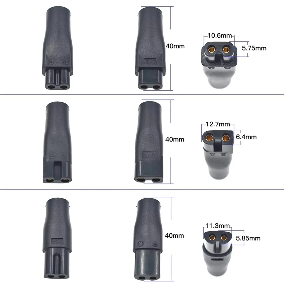 DT60 7 PCS Power Cord 5V Replacement Charger USB Adapter for Electric Hair Clippers, Beard Trimmers, Shavers, Beauty Instrum