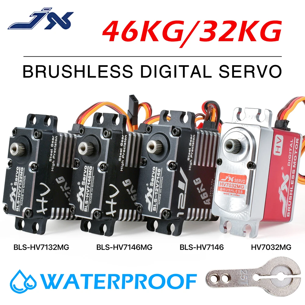 JX RC Servo Servo กันน้ำ46กก32KG เกียร์โลหะ HV Brushless ดิจิตอล Servo สำหรับ RC รถเรือหุ่นยนต์