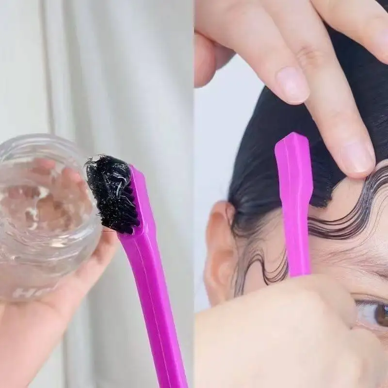2-in-1 Edge Brush and Comb for Baby Hair Styling Slick Back Hairline Control for African American Hairstyles