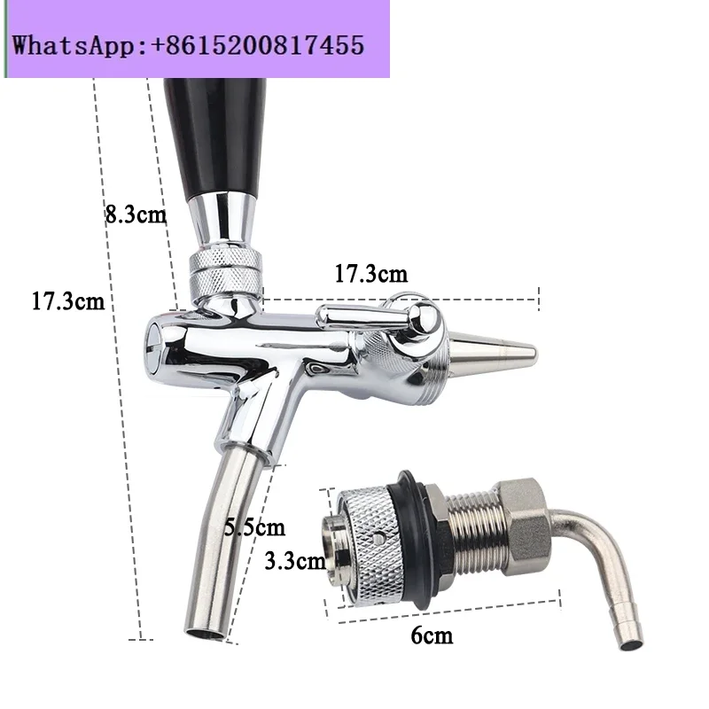 Stainless steel craft brew bar wine defoaming faucet