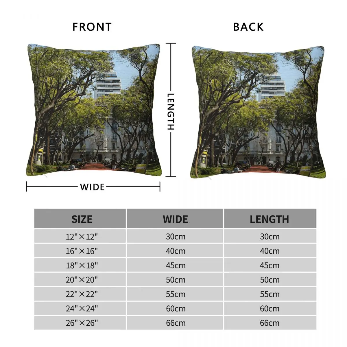 Buenos Aires Park Pillowcase Polyester Linen Velvet Pattern Zip Decorative Sofa Seater Cushion Cover
