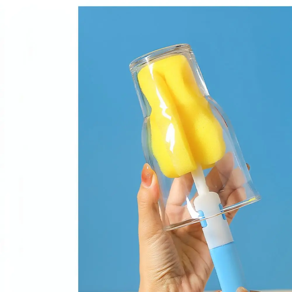 Flexible Cup Cleaning Brush Long Handle Sponge Scrubber With Straw Cleaner For Daily Kitchenware Maintenance Needs