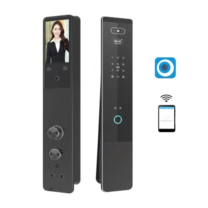 MN03 automatic facial recognition fingerprint smart door lock with camera