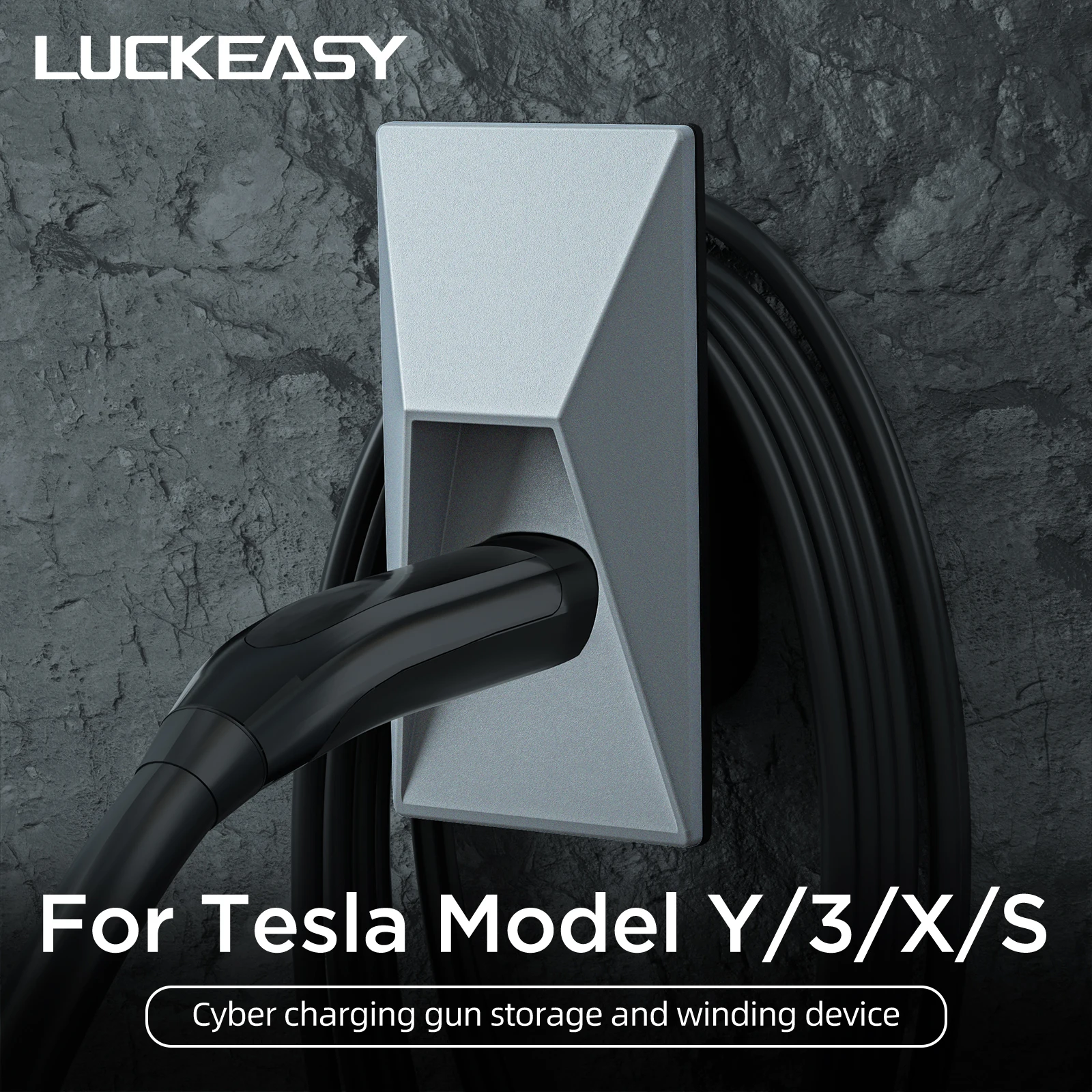 For Tesla Model 3 Car Charging Holder Wall Mount Charger Cable Organizer Model Y X S Charger Cable Bracket Car Accessories