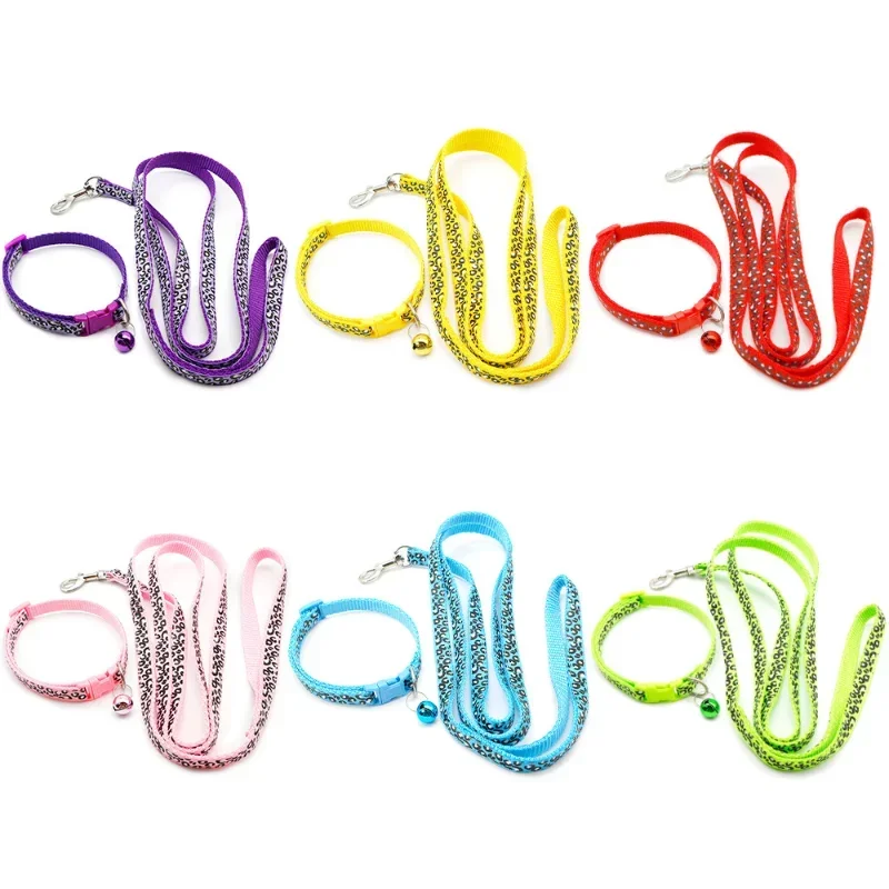 1pcs Lovely Dog Leash and Collar Set 1.2M for Puppy Cat Traction Rope Dog Collar Harness Durable Walking Pet Supplies Anti-lost