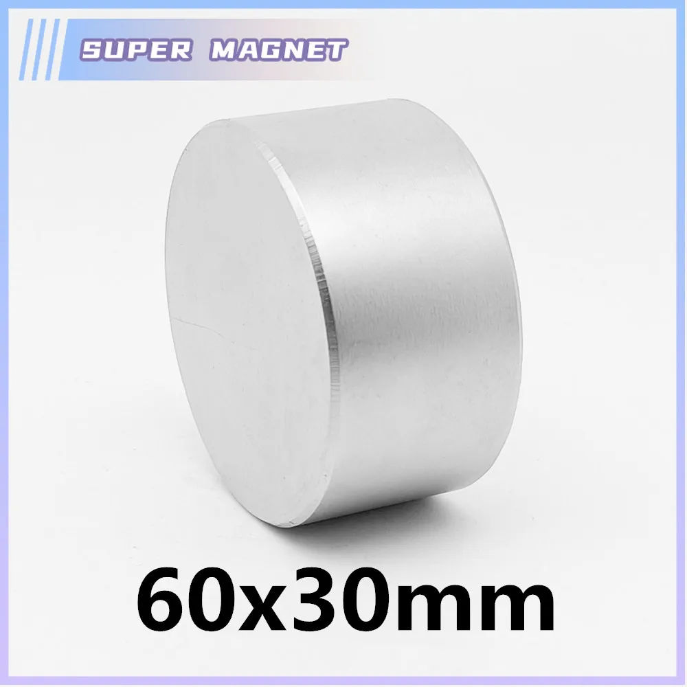 

1Pc 60x30mm Strong Neodymium Magnet NdFeB Super Powerful Permanent Big Round Rare Earth Magnetic N35 Circular Magnet 60*30 mm