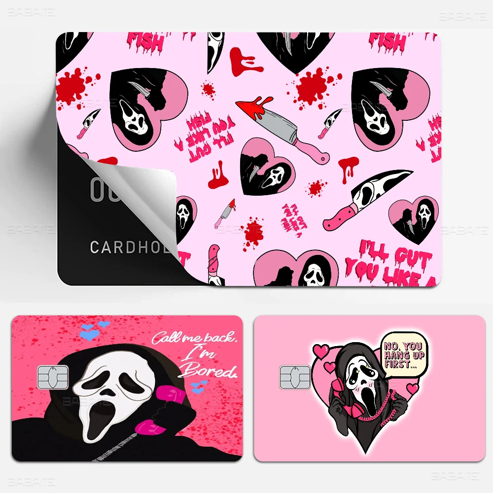 SCREAM Horror Movie Anmie Sticker Film Skin Cover For Credit Card Debit Bank Card Front