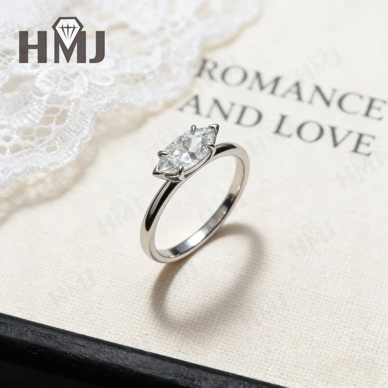 

1ct Marquise Cut Moissanite D Color VVS1 S925/10K/14K/18K Engagement Rings for Women Anniversary Gift Valentine Anniversary