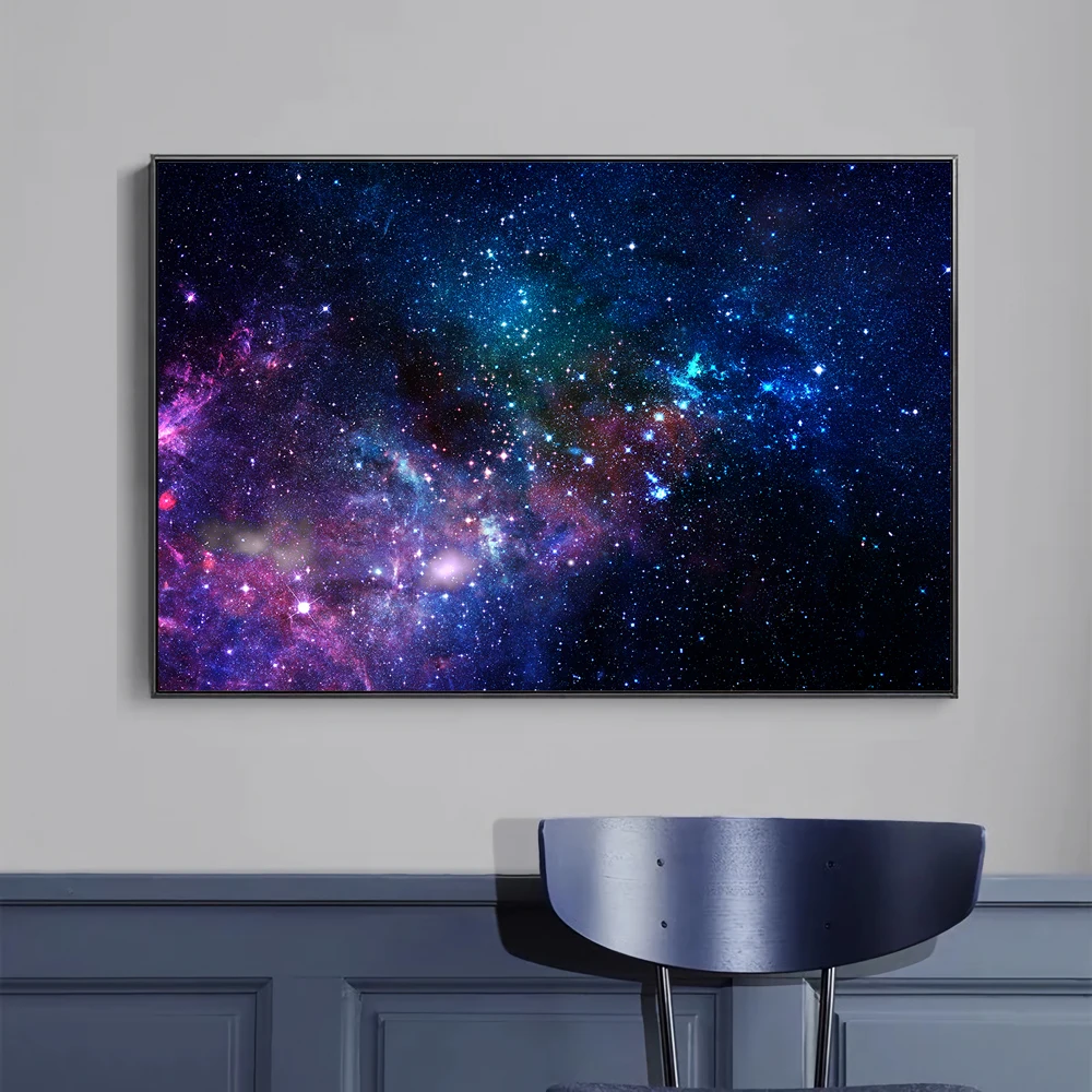 01 (4) universo cielo estrellado explorar ciencia misterio espectacular imagen HD tela de seda póster de pared decoración del hogar estilo artístico regalo del Festival