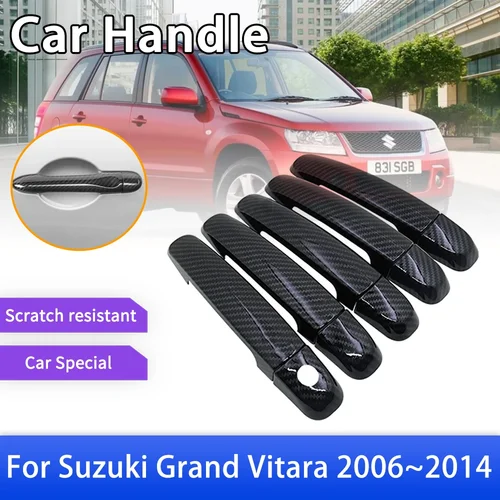 Imagen 1 del producto Cubierta de manija de puerta inteligente de fibra de carbono para Suzuki Grand Vitara Grand Nomade Escudo, accesorios exteriores de coche, pegatina, 2006 ~ 2014 2007