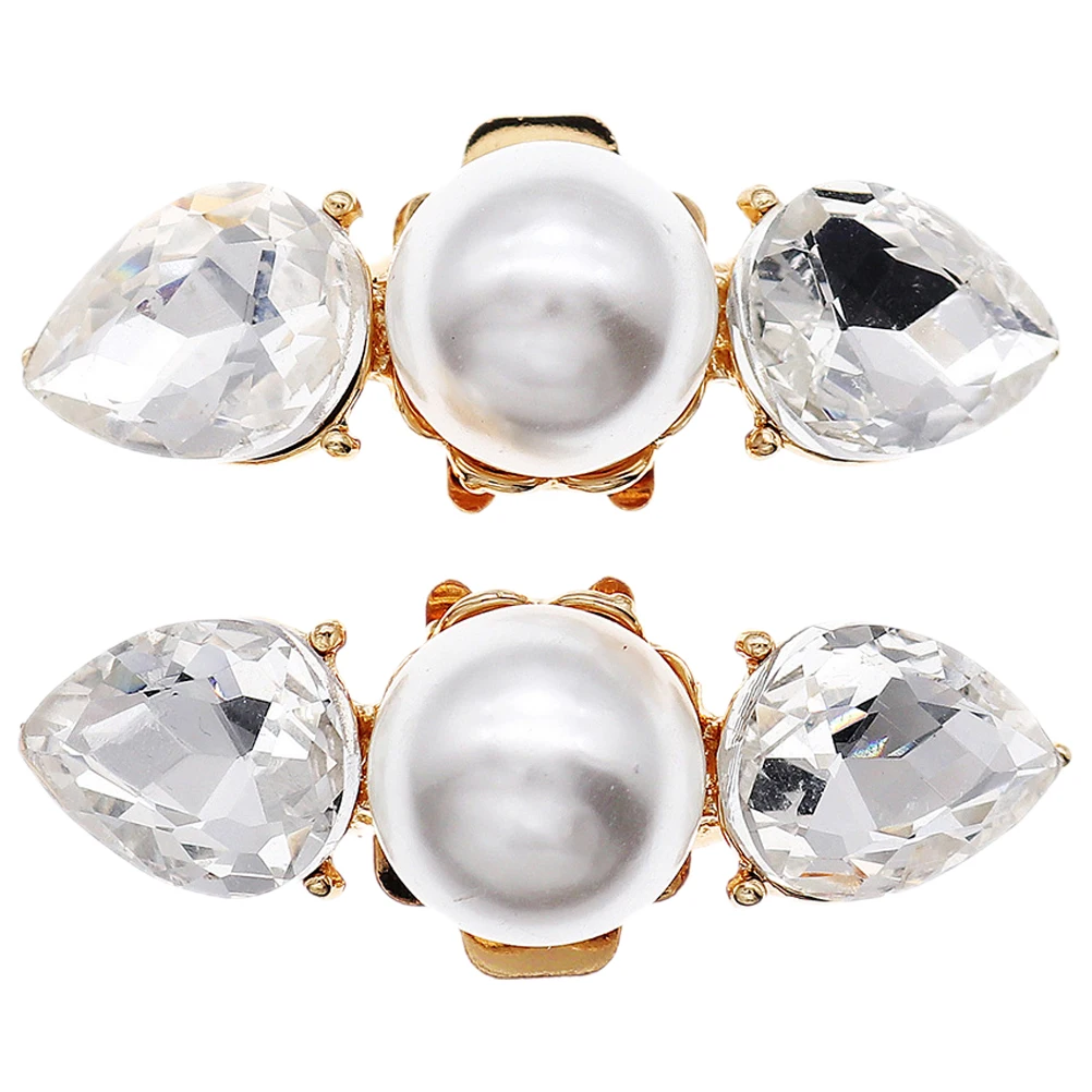 

Metal Shoe Buckle Clips Golden Pearl Charms Decorative Bride Wedding Accessories High Heel Shoe Jewelry SCJ092G