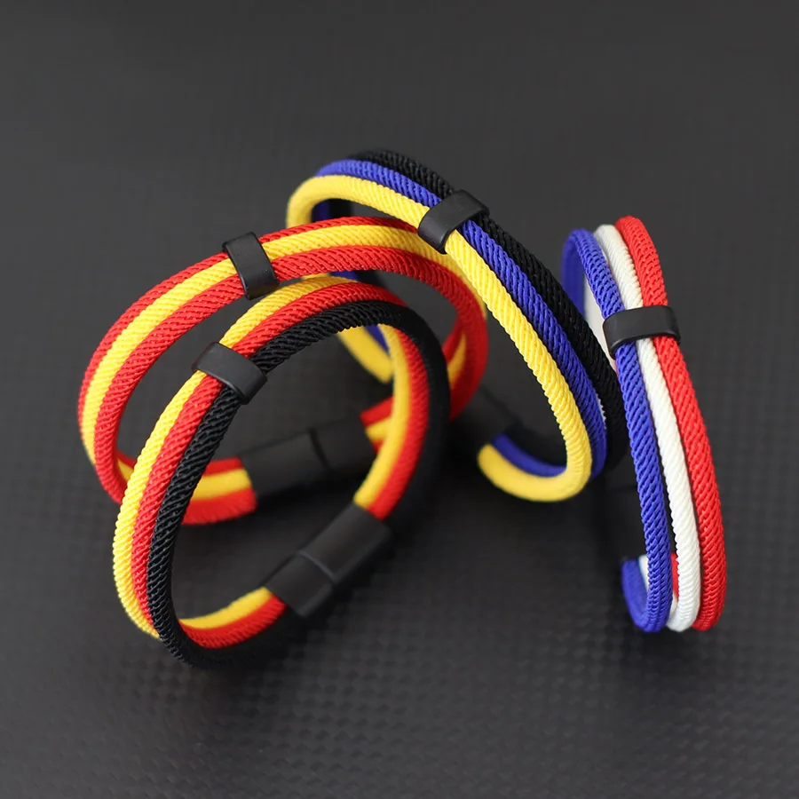 New Men Rope Bracelet Apparel Accessories Magnetic Buckle 3 Layers Detachable Ethnic Cord Braslet Homme Outdoor Cycling Jewelry