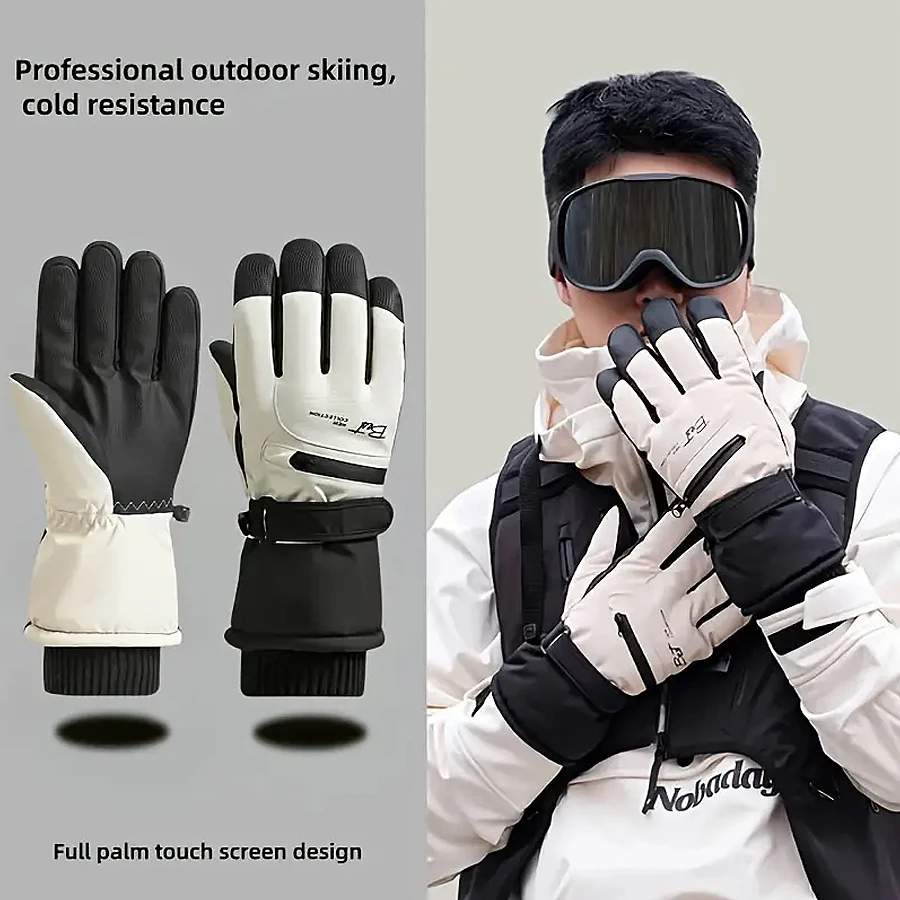 Inverno quente luvas de esqui para snowboard ao ar livre ciclismo térmico à prova dwindproof água tela toque à prova vento luvas esportivas