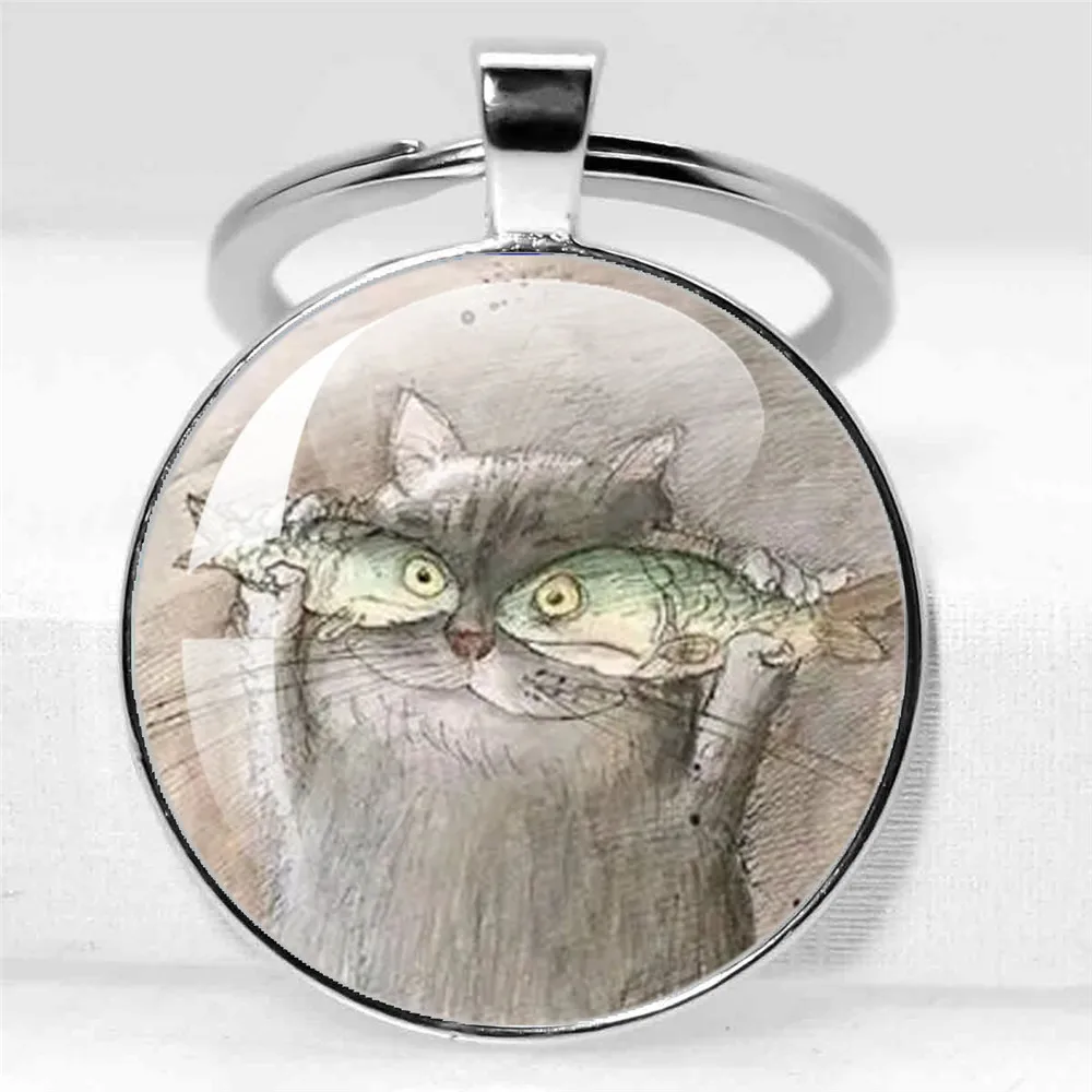 Fishing Master Keychain Fish Hook Keychain Glass Dome Keychain Fisherman I Love Fishing Fish Pendant Gift