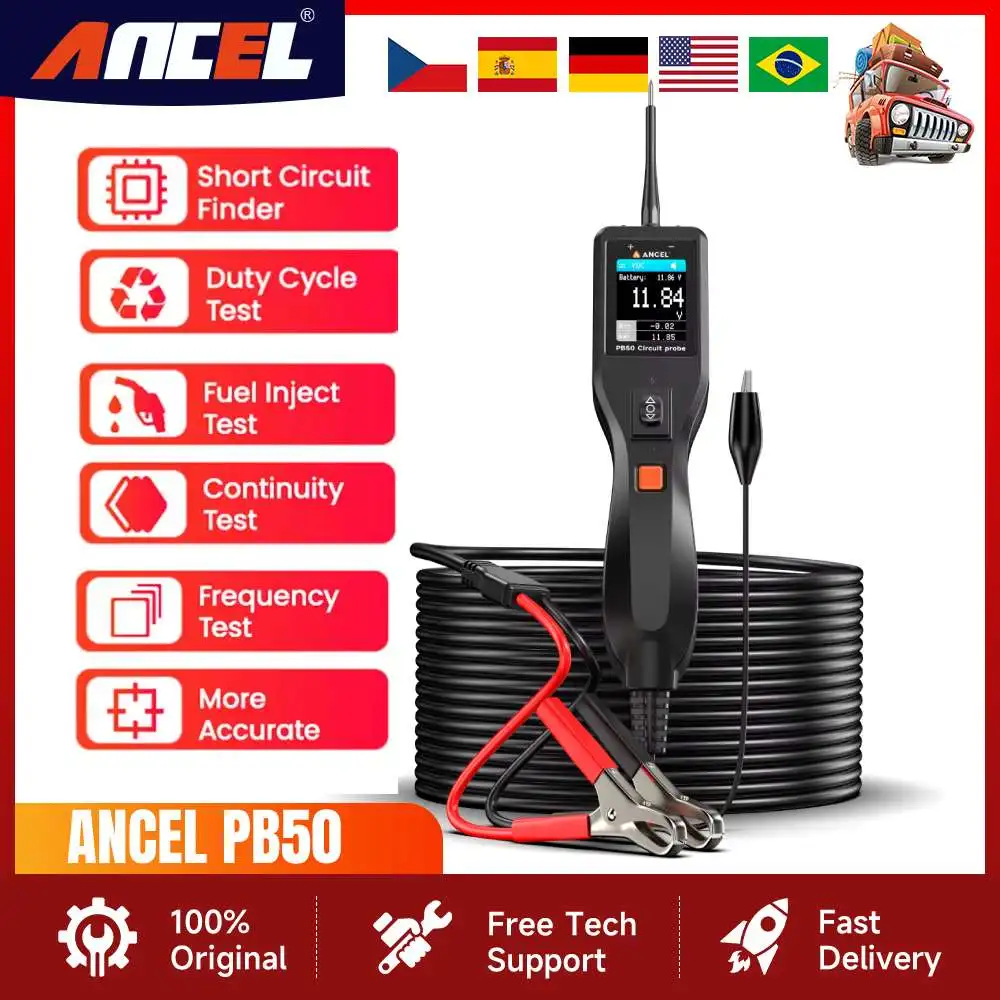 Ancel PB50 Car Automotive Circuit Tester Inspection Tools Power Circuit Probe Kit 12V24V Electrical System Mechanical Works Tool