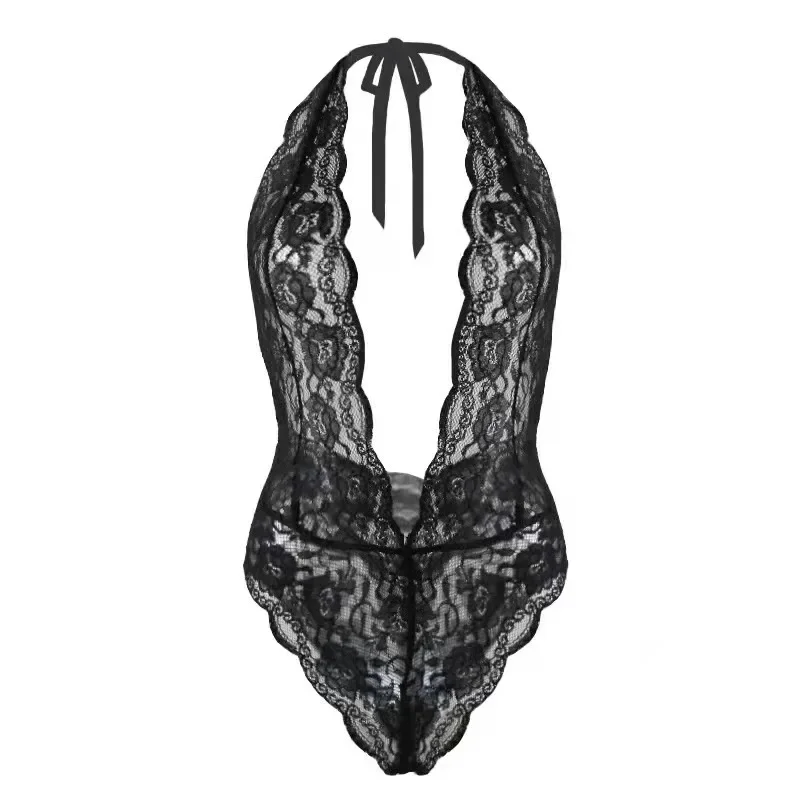 Lace Lace See-through Onesie Sexy, Open Breasts V Sexy Costume Bodysuit Women Fishnet Bodysuit Lingerie Sexy Lingerie