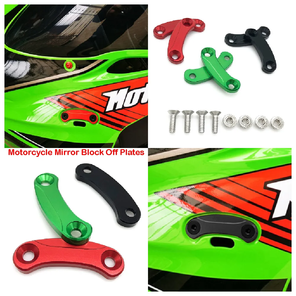 

Fits for Kawasaki ZX10R Ninja ZX-10R KRT ZX-10RR ABS 2017 2018 2019 2020 2021 2022 2023 2024 Motorcycle Mirror Block Off Plates