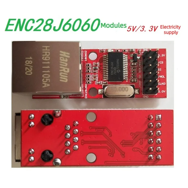 ENC28J60 Network Module, 10M Full Duplex, SPI Interface,