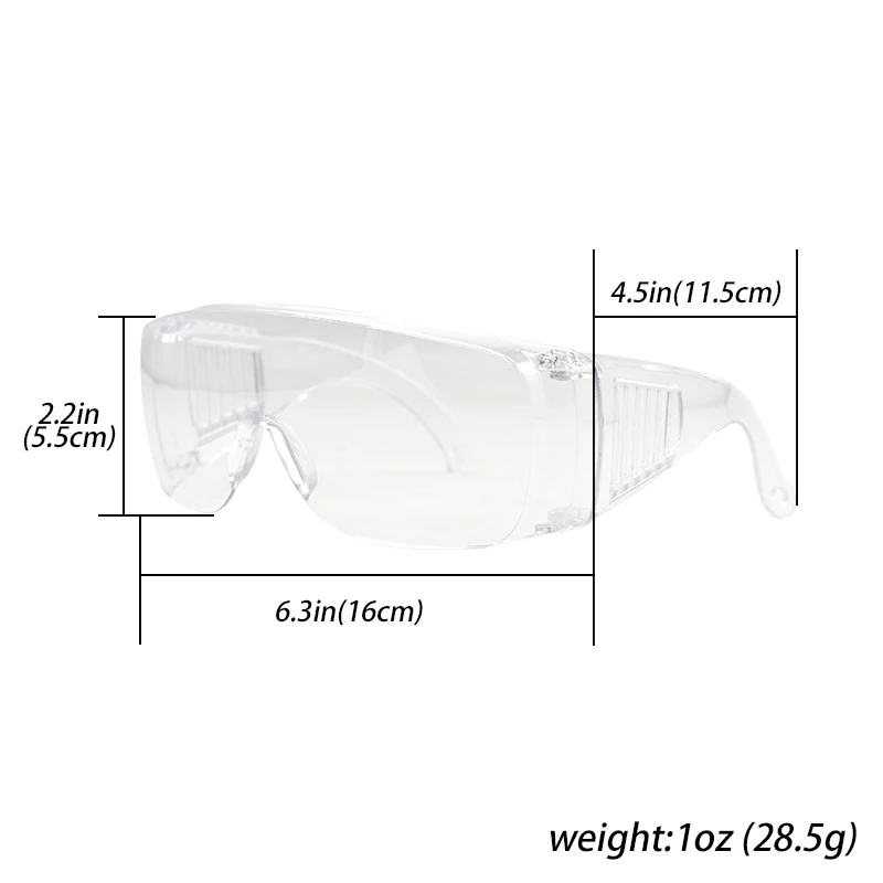 1PC Labor Protection Glasses Safety Glasses Anti Fog Goggles Vented Sides Shields PC Frame Spectacles for Lab Medical Anti-impac