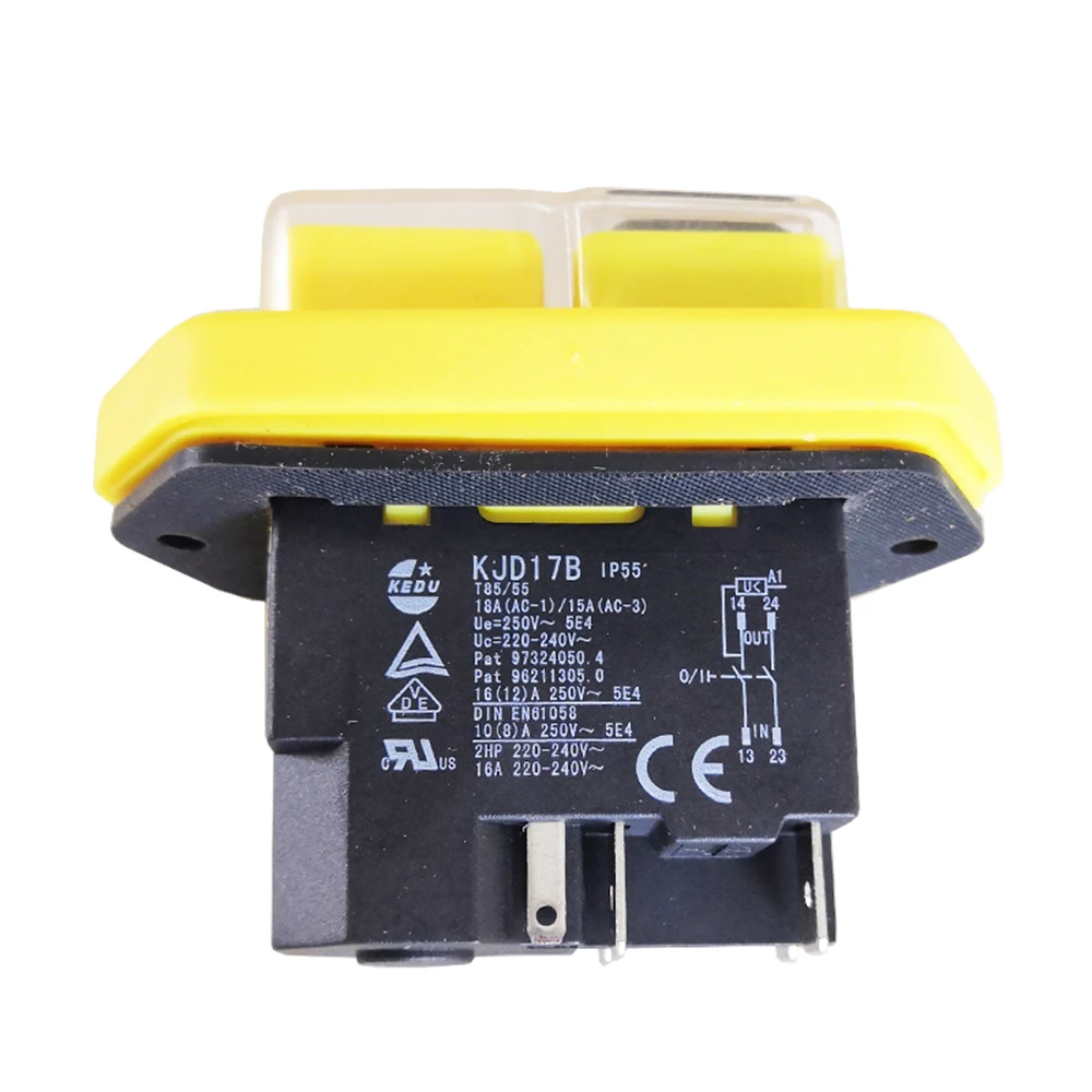 KEDU KJD17B 230V Electromagnetic Pushbutton Switch for Concrete Mixer and Lathes 5Pins Magnetic Push Button Switches