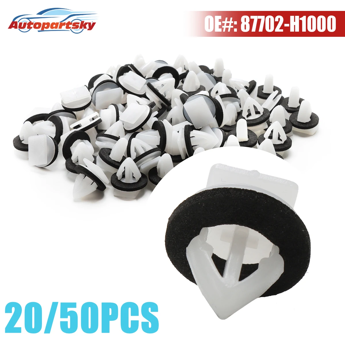 20/50Pcs Clips Rocker Moulding With Sealer For Hyundai Sonata Elantra Elantra Genesis Tucson For KIA Sorento II III 87702-H1000