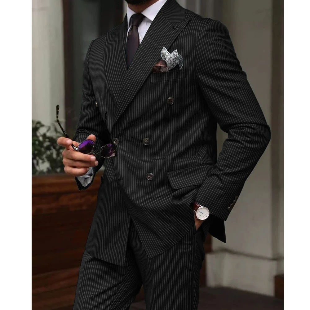 Terno masculino de duas peças negócios casual conjunto terno de alta qualidade formal elegante ternos masculinos conjuntos de calças elegante vestido de festa