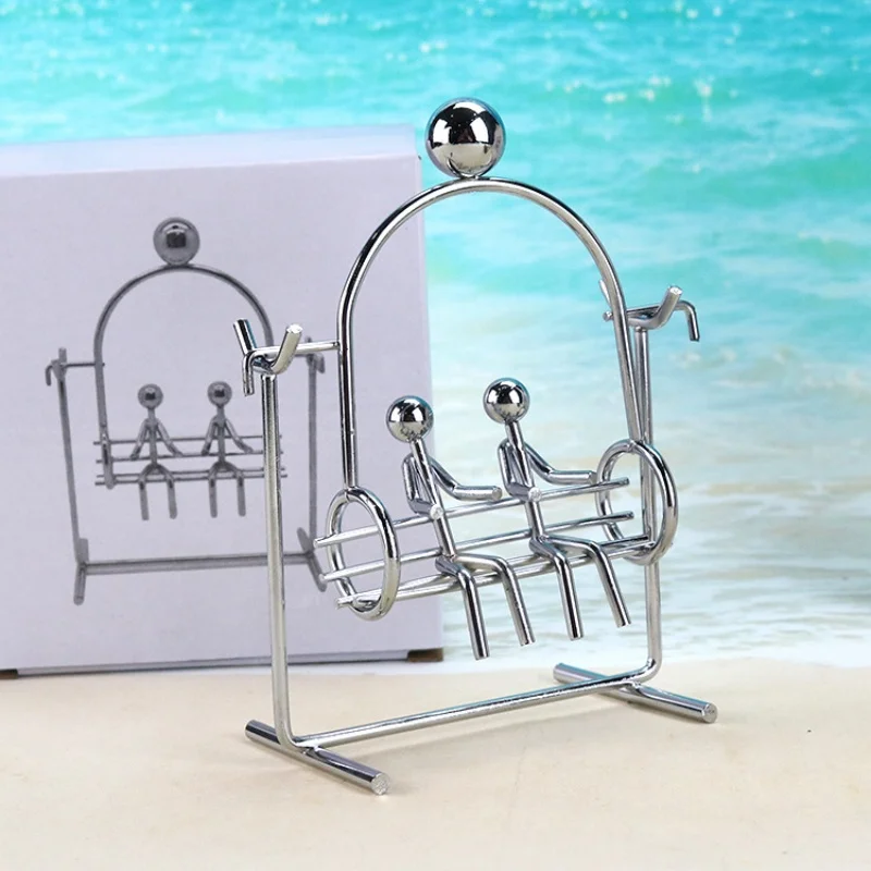 

Creative Balance Swing Metal Tumbler Couple Acrobat Figurine, Event Gift & Desktop Decor