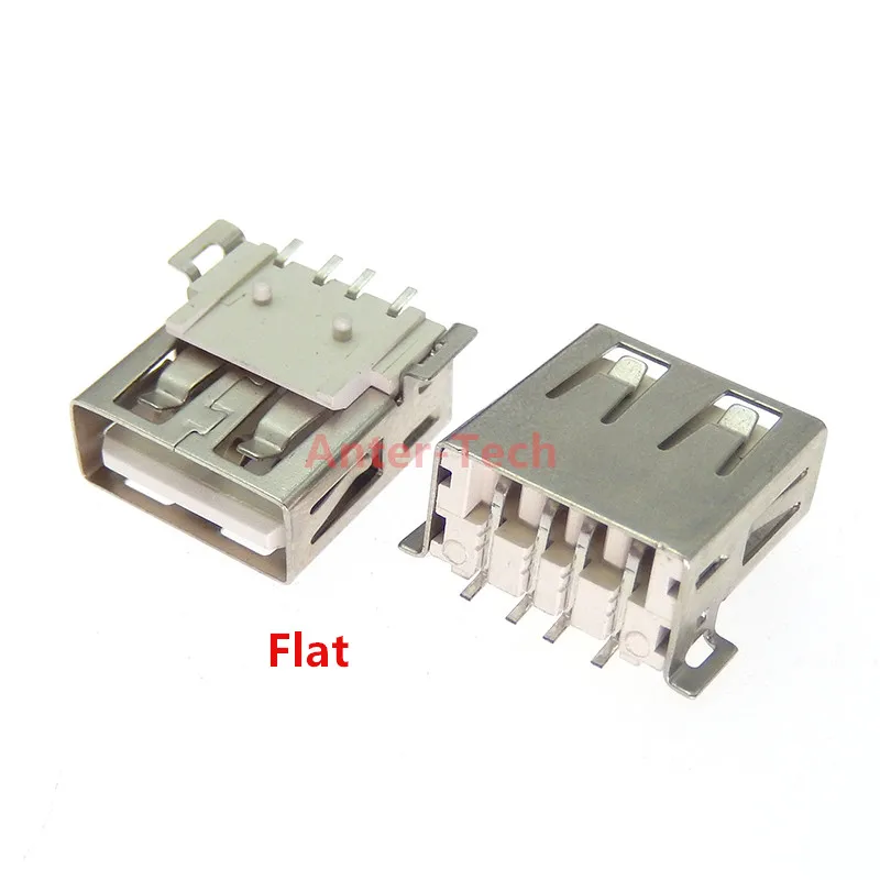 10PCS USB Type A Standard Port Female Solder Jacks Connector PCB Socket USB-A type SMT 4Pin