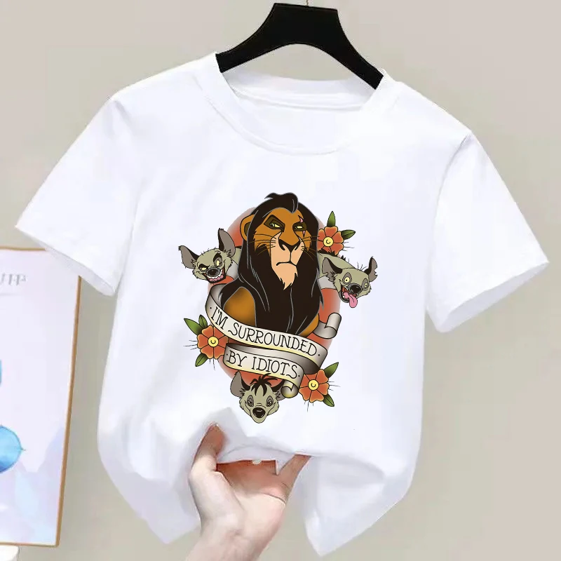 Camiseta de Disney con el Rey León, Scar y las Hienas, Camiseta de Villano de Scar de Disney, Camiseta para Niños, Viaje a Disneyland