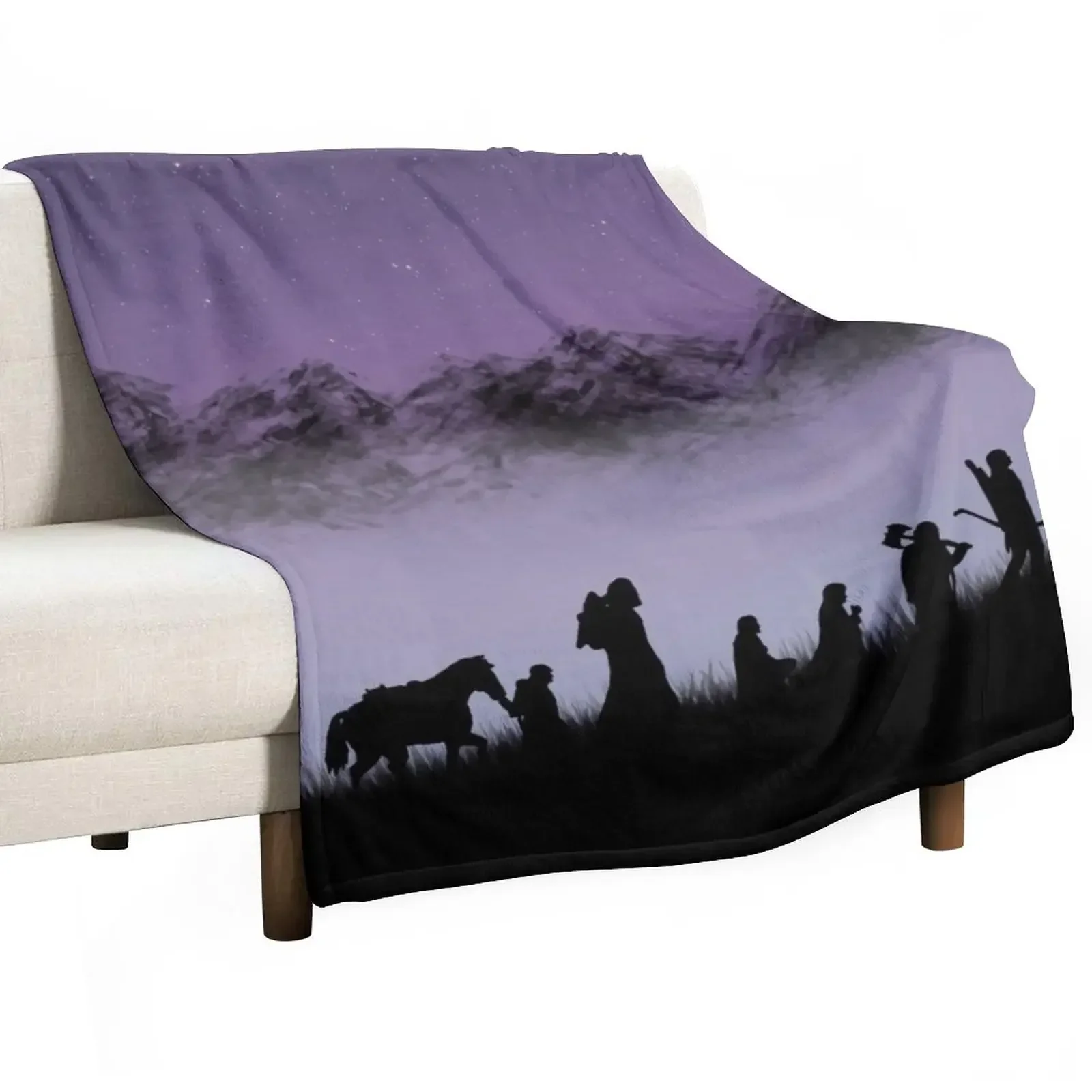 The fellowship of the ring Throw Blanket halloween Decoratives Blankets