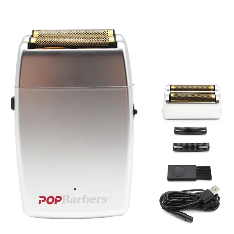 11000 RPM POP Barbers P620 Professional Electric Men's Beard Trimmer Double Foil Shaver Electric Shaver USB Hair Cutting Machine image 3