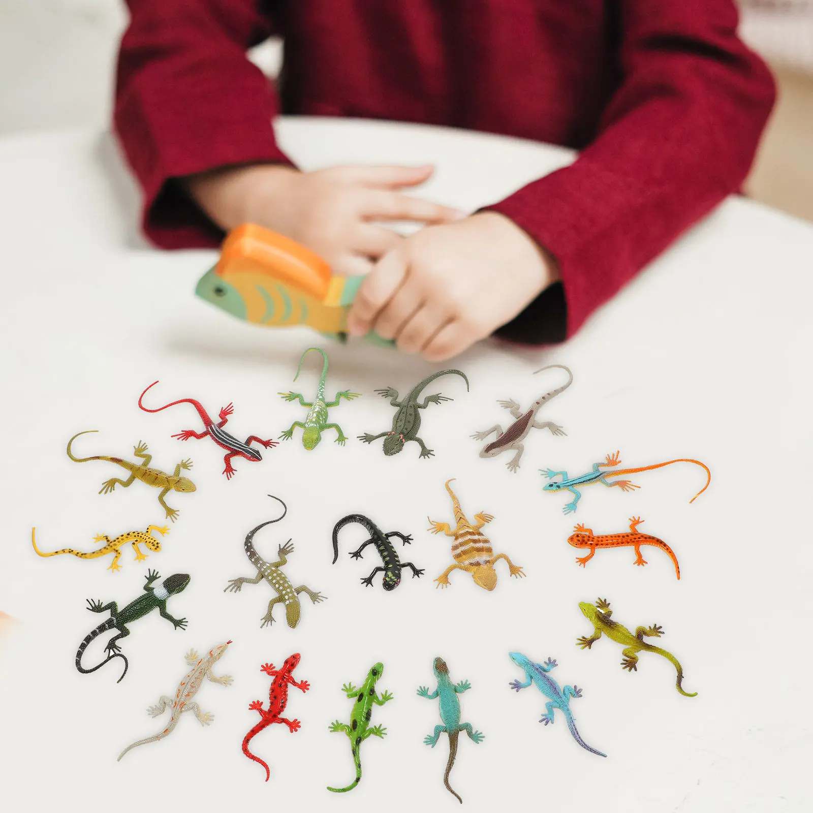 

18Pcs Realistic Lizard Figures Premium Plastic Animal Decor for Bonsai Garden Desktop Prank Fun Learning Tools