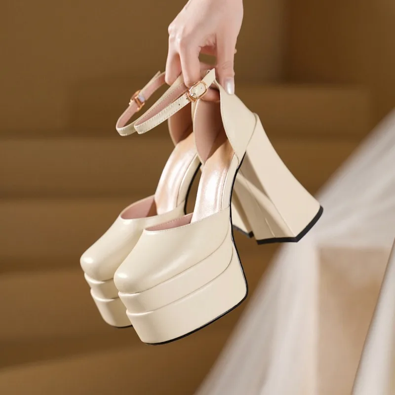 

Platform ultra-high heels for women 2026 summer new fashionable and versatile block heels without tiredness