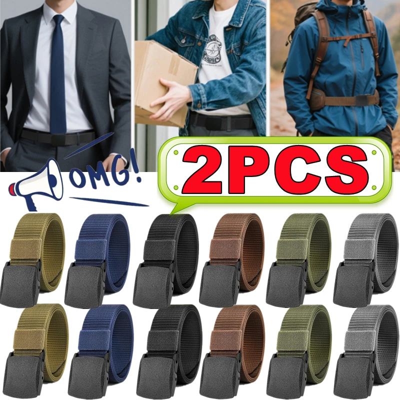 

1/2 шт. мужской парусиновый ремень с пластиковой пряжкой, неметаллический нейлоновый тактический пояс, женский ремень, уличные походные лямки, нейтральные ремни