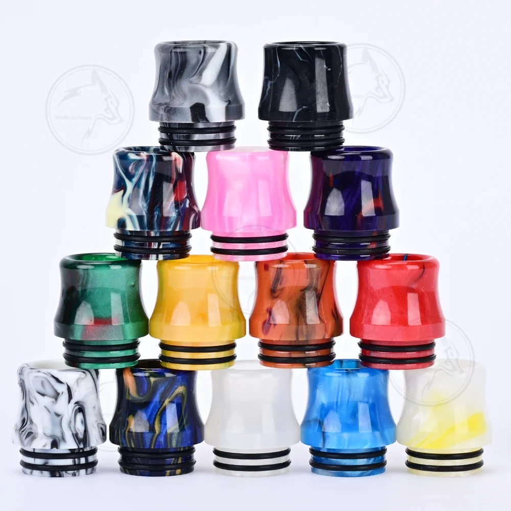 14pcs wolfcoolvape Drip Tips 810 drip tip vape mouthpiece random color resin material tips for Vapes Tanks rda rta rda