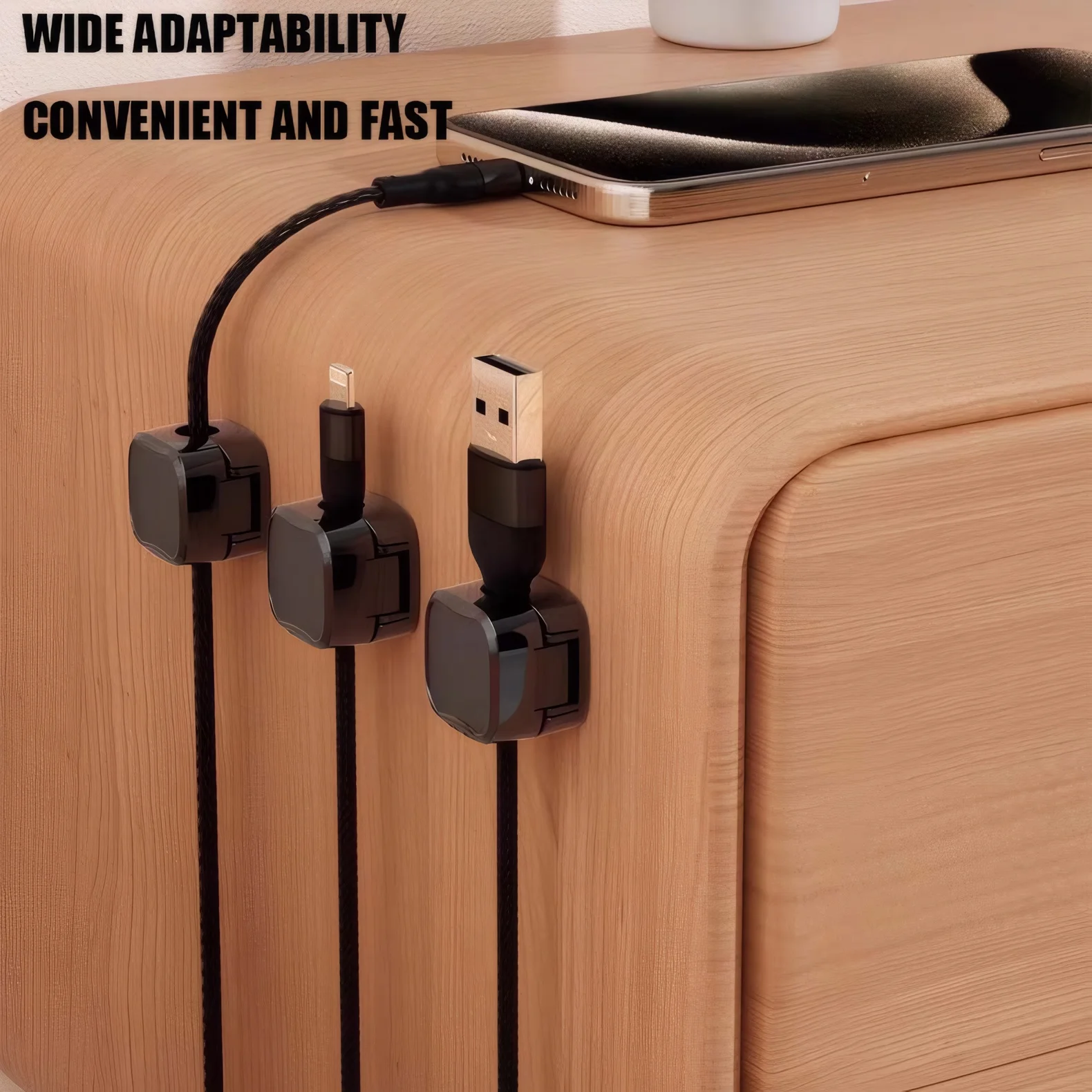 2Pcs/10Pcs Magnetic Cable Holder Self Adhesive Cord Clip Smooth Pulling Charging Cable Keeper Wire Clip for Car/Home/Office