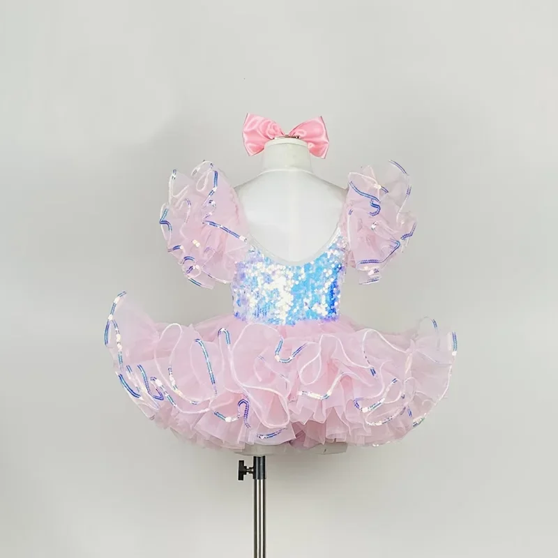 Abbigliamento da ballo per bambini vestito da Tutu ModernDance con paillettes vestito da principessa da sposa per bambini costume da ballo Jazz per ragazze