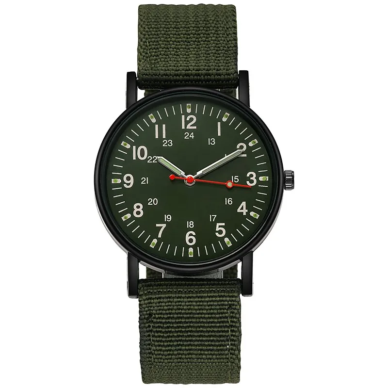 Homens Luminosa Nylon Banda Relógio Militar, Quartzo de Pulso do Exército, Relógios de Pulso Esportivos, Impermeável, Casal, Moda