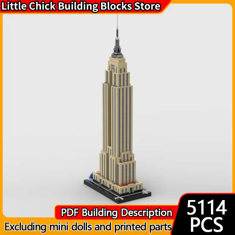 

Модель City Street View MOC Building Bricks Empire State Building Модульная технология Детские праздничные подарки Сборка игрушек Костюм