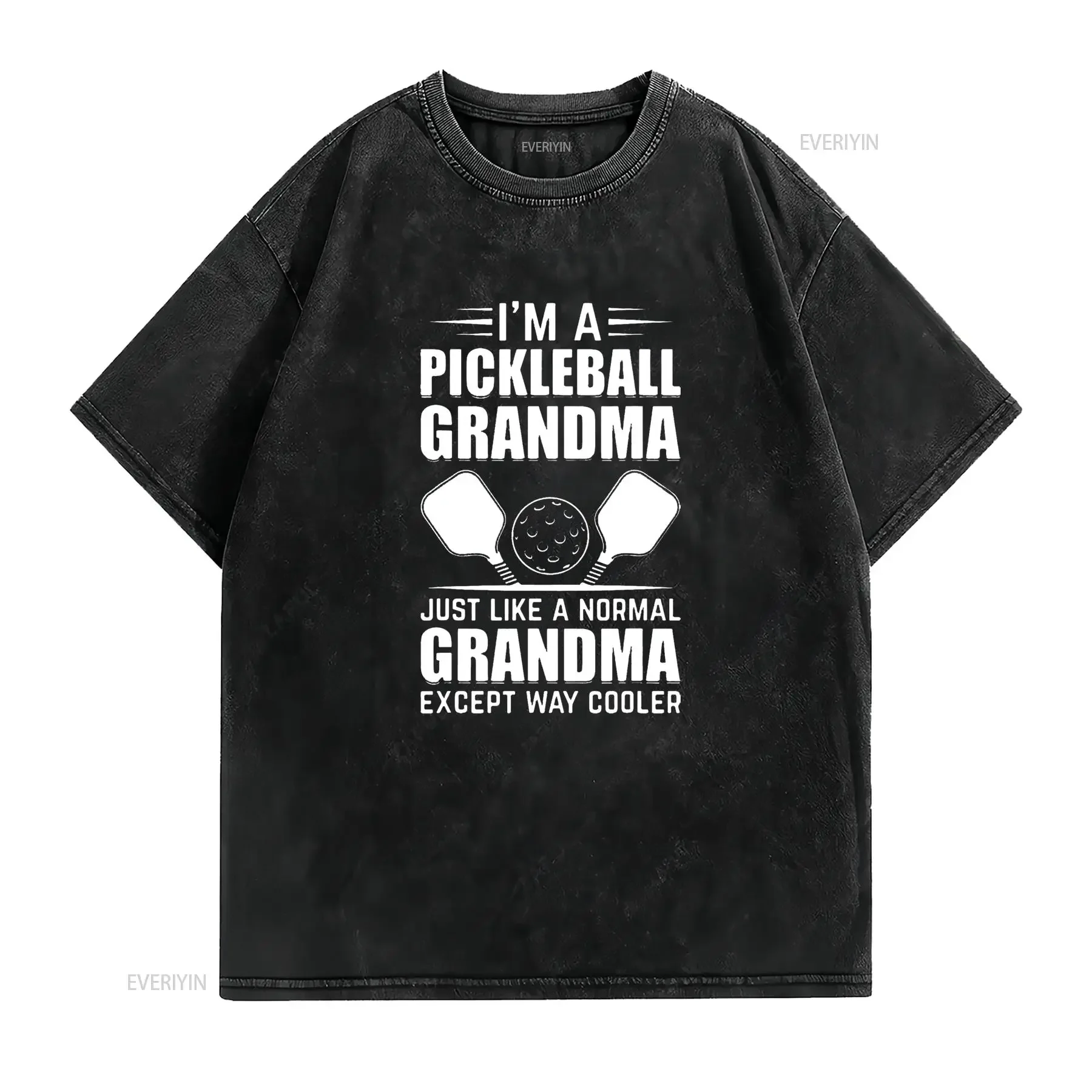 Pickleball Grandma Player Pickleballer T Shirt vintage Washed Versatile Breathable Slightly fashion Stretched