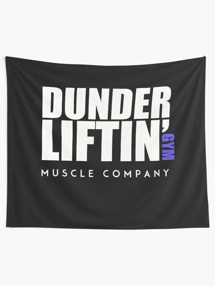 Dunder Lifting Gym Muscle Company - Dark version Tapestry Home Decorators Art Mural Tapestry