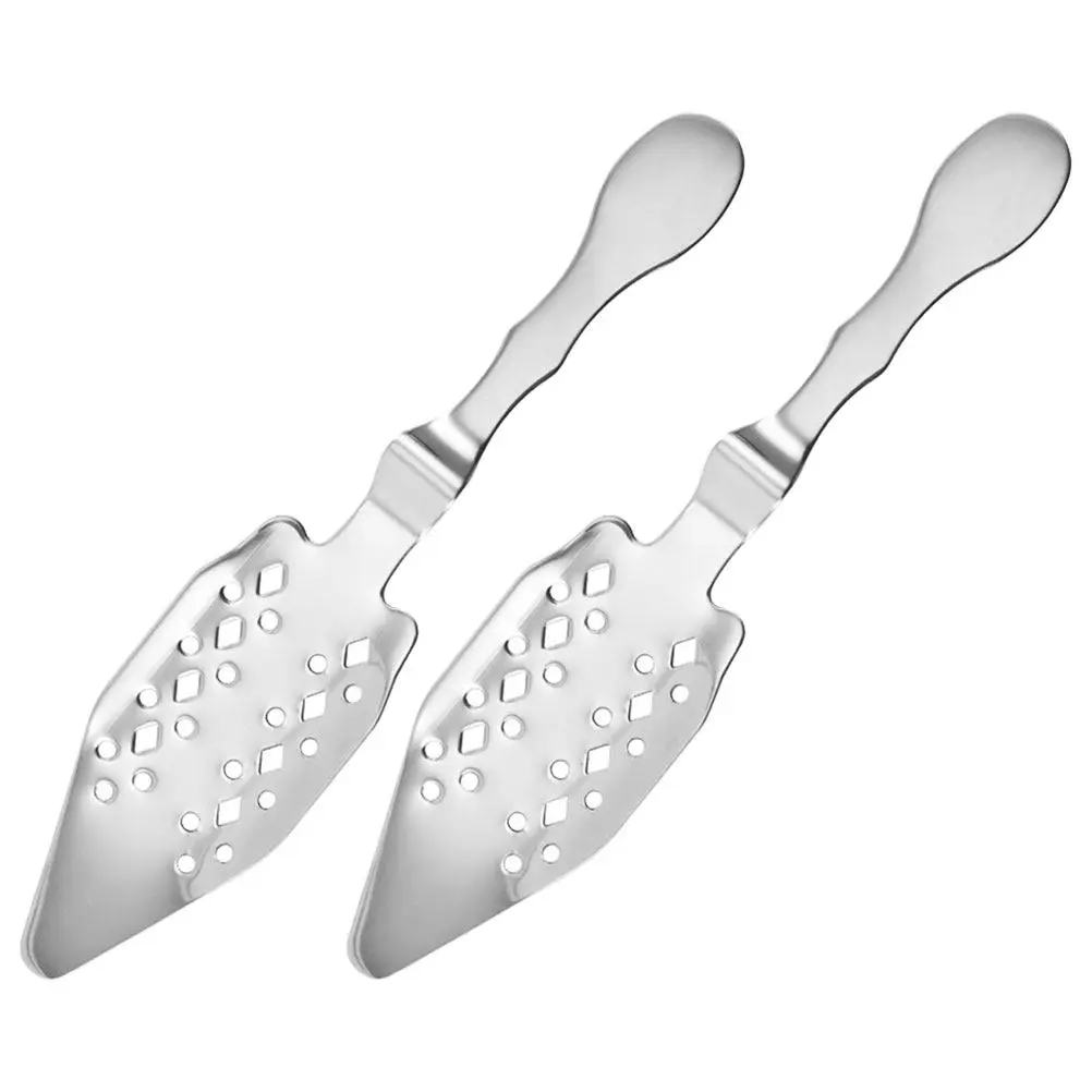 2Pcs Stainless Steel Absinthe Spoon Hollow-Out Bar Spoon for Sugar Cube Dripping Perfect Fit for Absinthe Glasses Premium