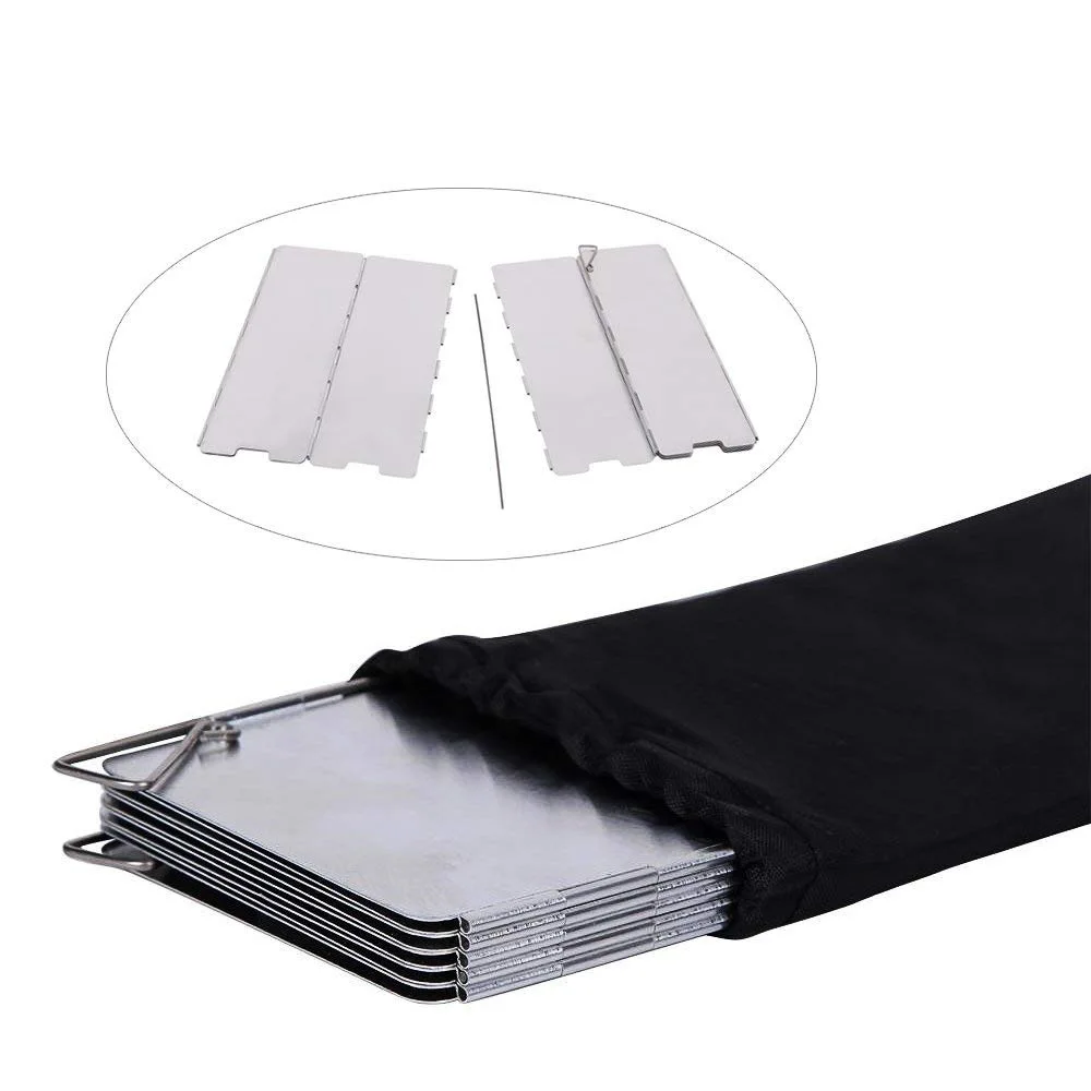 8/9/10 لوحات موقد غاز حاجز الرياح في الهواء الطلق التخييم نزهة الطبخ الموقد يندبروف شاشة سبائك الألومنيوم شاشة الرياح #3