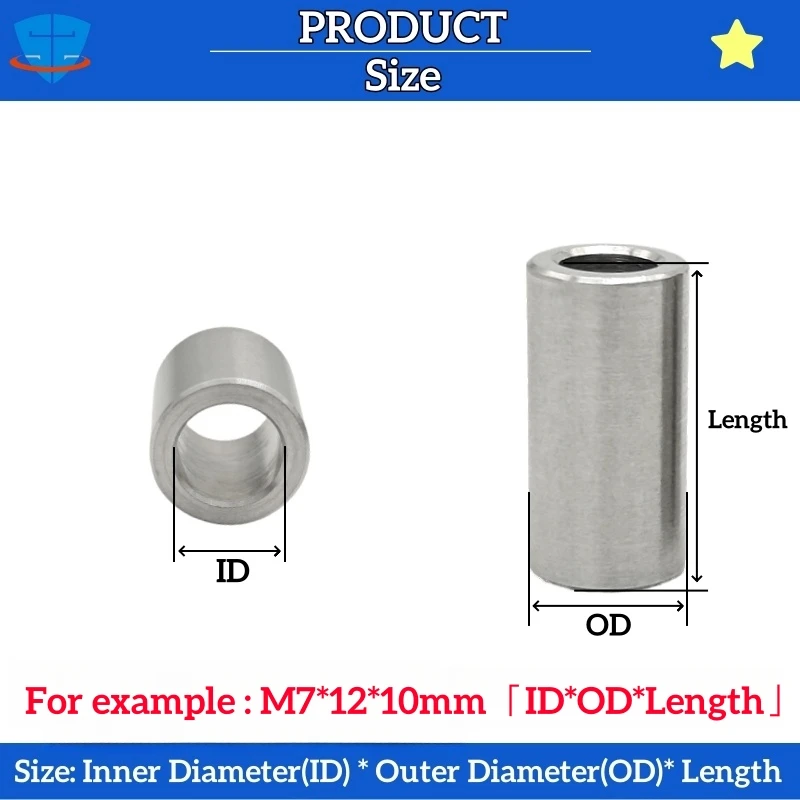 10/5/2pcs M7 M9 M11 M13 SS304 Stainless Steel Bushing Washer Sleeve CNC Unthreaded Hollow Casing Length 2 3 4 5 6 7 8 9 10-30mm - Image 6