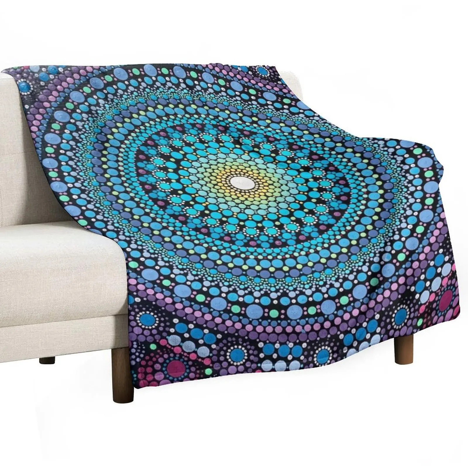 Teal dot mandala Throw Blanket Blankets For Sofas Decoratives Luxury St for babies Blankets