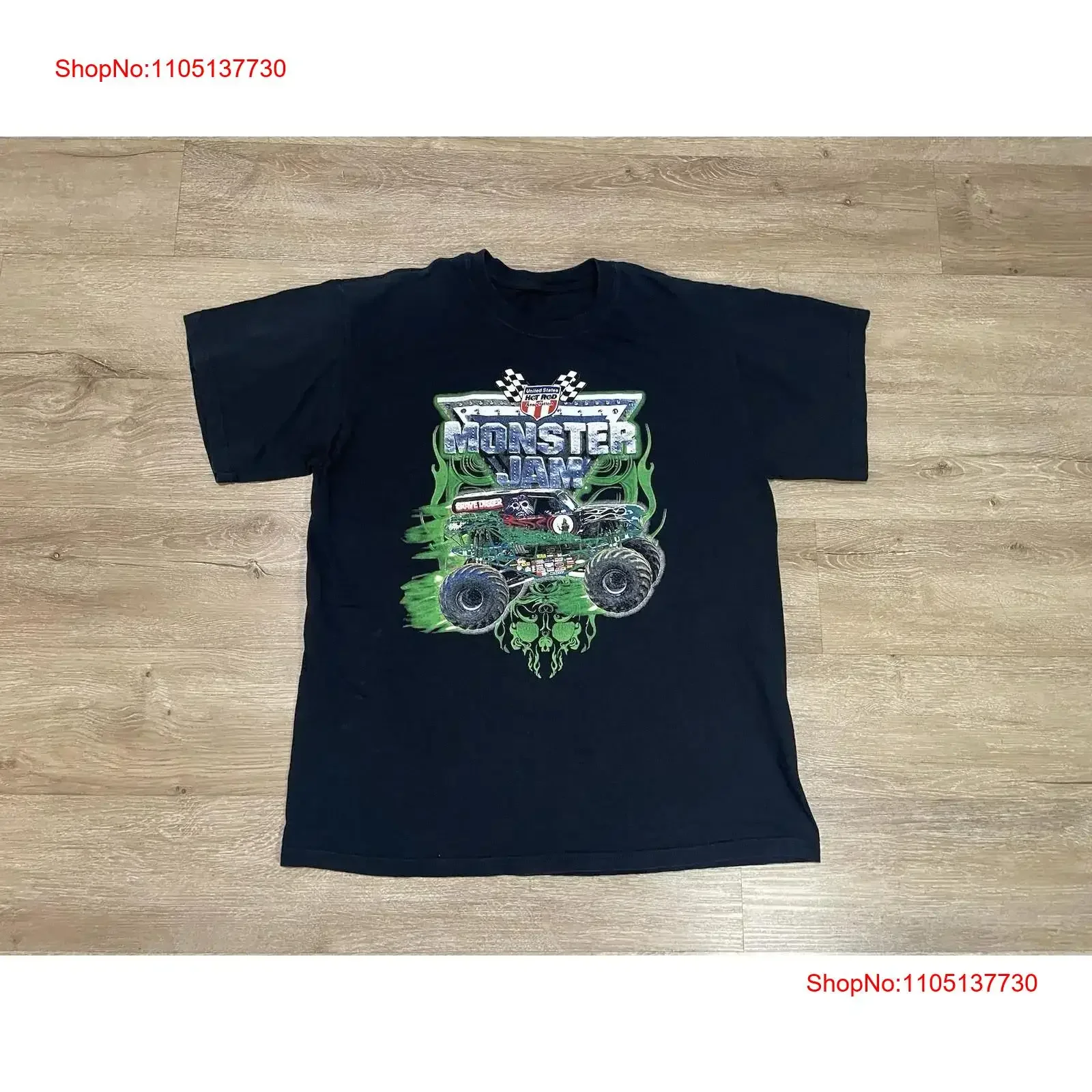 Vintage Monster Jam hombres Sz L camiseta gira norteamericana camión Hot Rod grande vintage lavado transpirable elegante