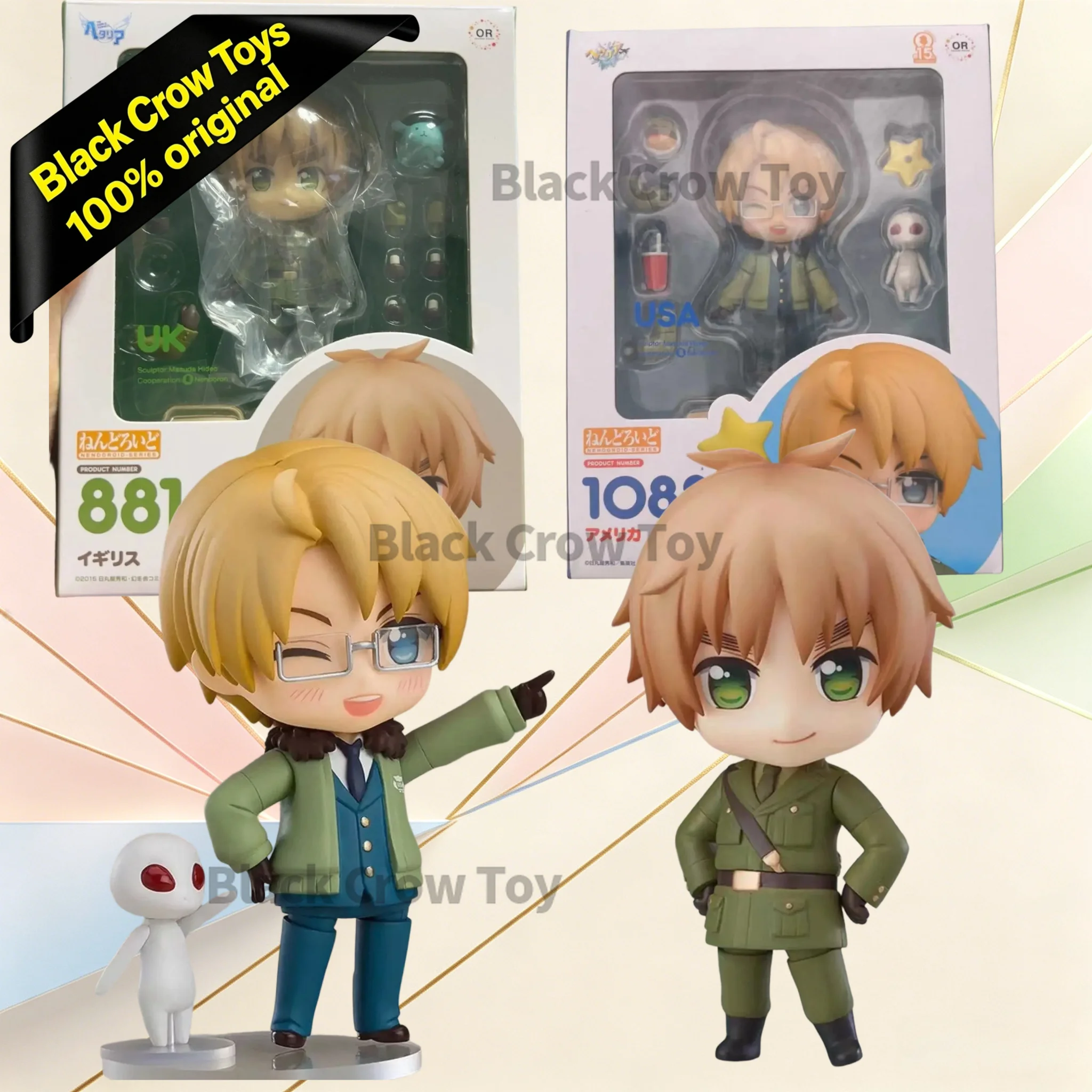 

GSC Figure Q Version in Stock, Hetalia Alfred America 1088, Arthur Kirkland England 881, Collectible Articulated Doll, Gift