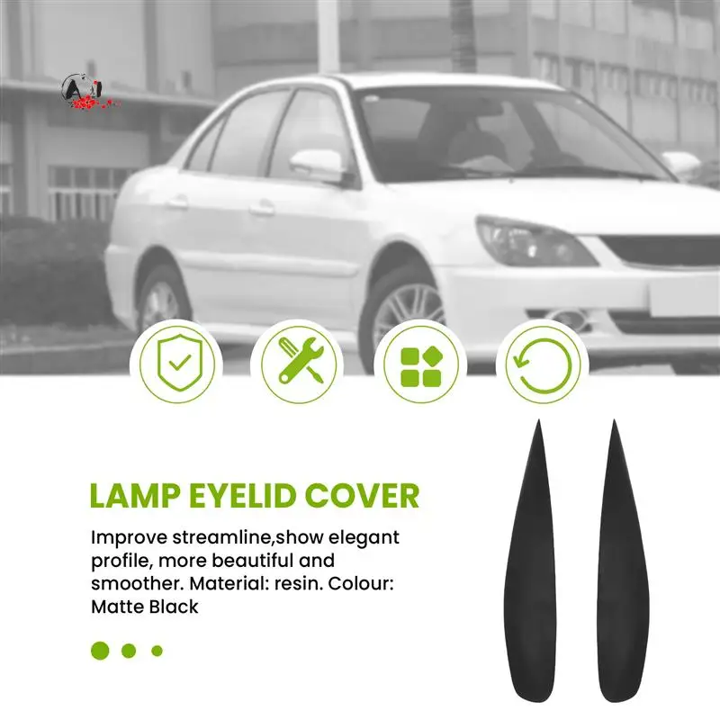 

A10E-для Mitsubishi Lancer Ralliart 2004-2006 глянцевая черная автомобильная наклейка на передние фары, накладка на брови, веко