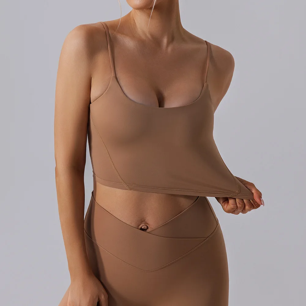 

Maxdutti T-shirt Woman Clothes Female Sports Bra Women's Slim Shoulder Strap Yoga Camisole Quick Drying Fitness Bra Sports Camis